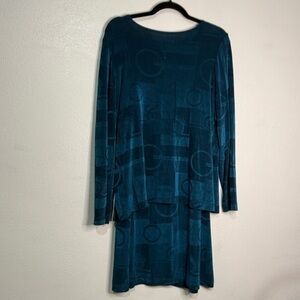 Citiknit Chic Teal Long Sleeved Top & Skirt Set. Sz M.